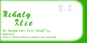 mihaly klie business card